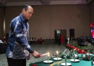 Danlanud Sam Ratulangi Marsma TNI Ramot C.P. Sinaga, S.E., M.Han., menghadiri perayaan Natal Kementerian Hukum dan HAM (Kemenkumham) Sulawesi Utara di Sintensa Peninsula Hotel Manado, Sulawesi Utara. Jumat (5/1/2024).