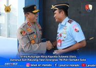 Bertemu Kapolda Sulawesi Utara Irjen Pol. Yudhiawan, S.H., S.I.K., M.M., M.Si., diruang Audensi Mako Lanud Sam Ratulangi, Manado. Senin (8/1/2024), Danlanud Sam Ratulangi Marsma TNI Ramot C.P. Sinaga, S.E., M.Han.,yakin Sinergitas TNI-Polri Semakin Solid