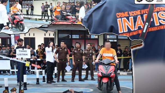 Rekonstruksi, Satuan Reserse Kriminal (Reskrim) Unit Jantanras Polres Minahasa, menggelar rekonstruksi kasus kekerasan terhadap anak dibawah umur dengan inisial R.L meninggal dunia, Senin (22/01/2024).
