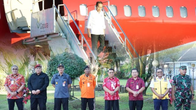 Ronald Lumbuun Bersama Forkopimda Jemput Kedatangan Presiden Jokowi di Sulut