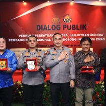 Divisi Humas Polri mengelenggarakan dialog publik 'Perkuat Persatuan Bangsa, Lanjutkan Agenda Pembangunan Nasional Menyongsong Indonesia Emas 2045" di Veranda Hotel Pakubuwono, Jakarta Selatan, Rabu (29/5/2024).