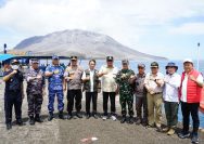 Danlanudsri Bersama Forkopimda Sulut Meninjau Lokasi Terdampak Bencana Erupsi Gunung Ruang