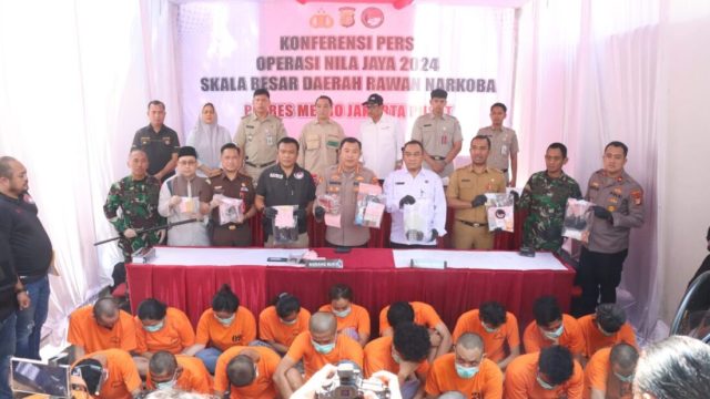 Kapolres Metro Jakarta Pusat, Kombes Pol Susatyo Purnomo Condro, mengumumkan hasil Operasi Nila Jaya yang telah digelar selama dua minggu.