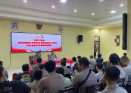 Kapolresta Manado Kombes Julianto P. Sirait  memimpin Latihan Pra Operasi Pekat (Penyakit Masyarakat) Samrat 2024 di Mapolresta Manado