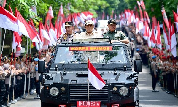 Presiden Republik Indonesia, Prabowo Subianto disambut meriah, di Akademi Kepolisian (Akpol) Semarang, Provinsi Jawa Tengah, pada Rabu, 11 Desember 2024.