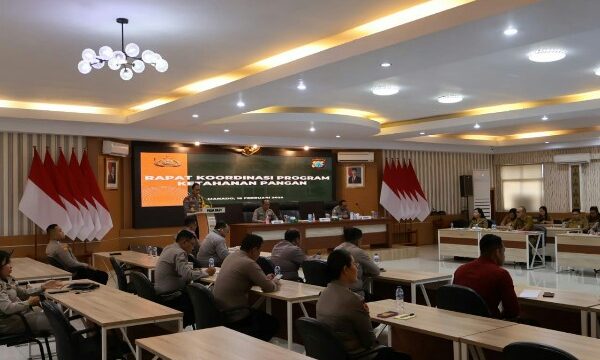 Polda Sulawesi Utara menggelar Rapat Koordinasi Program Ketahanan Pangan bersama instansi terkait, di aula Tribrata Polda Sulut, Selasa (18/2/2025).