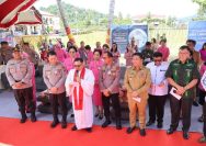 Kapolda Sulawesi Utara Irjen Pol Roycke Harry Langie meresmikan Gedung Gereja Lahai Roi, yang terletak di halaman Mako Polres Bolaang Mongondow (Bolmong), Selasa (29/4/2025) siang.
