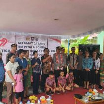 Tim Penilai Lomba 3 Pilar Tingkat Nasional dari Baharkam Polri melakukan peninjauan langsung ke Posko Tiga Pilar Kamtibmas Kelurahan Dua Saudara, Kecamatan Ranowulu, Kota Bitung, Provinsi Sulawesi Utara, pada Kamis (12/6/2025).