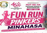 Polres Minahasa sukses menyelenggarakan kegiatan Fun Run Pinkers yang diikuti dengan antusiasme tinggi oleh ratusan peserta, di Lapangan God Bless Tondano, Sabtu pagi (25/04/2026).