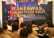 Wakil Kepala Kepolisian Daerah (Wakapolda) Sulawesi Utara Brigjen Pol Awi Setiyono secara resmi membuka kegiatan Rapat Kerja Pengawasan (Rakerwas) Itwasda Tahun Anggaran 2026 yang diselenggarakan di Amaris Hotel Manado, Selasa (28/4/2026).