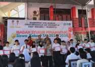 SMP Negeri 1 Manado menamatkan 679 siswa Kelas IX Tahun Ajaran 2025-2026. Acara penamatan digelar sederhana melalui ibadah syukur bersama di halaman sekolah, Kamis (4/6/2026).