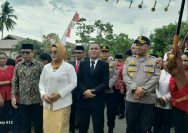 Kapolres Bolaang Mongondow Utara AKBP Andhika Fitransyah turut hadir dalam prosesi adat yang menjadi simbol sinergi antara pemerintah, masyarakat, dan lembaga adat dalam menjaga kearifan lokal.