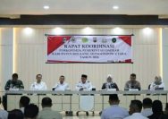 Kapolres Bolaang Mongondow Utara (Bolmut) AKBP Andhika Fitransyah dalam rapat koordinasi Forum Koordinasi Pimpinan Daerah (Forkopimda), Rabu (29/7/2026)