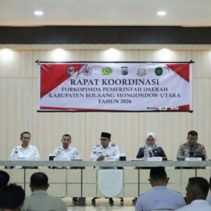 Kapolres Bolaang Mongondow Utara (Bolmut) AKBP Andhika Fitransyah dalam rapat koordinasi Forum Koordinasi Pimpinan Daerah (Forkopimda), Rabu (29/7/2026)