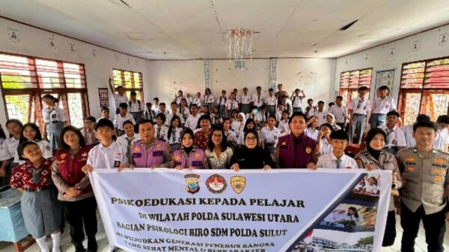 Memperingati Hari Anak Nasional 2026, Bagian Psikologi Biro SDM Polda Sulawesi Utara menggelar psikoedukasi bagi pelajar SMA Negeri 3 Manado, Kamis (23/7/2026).